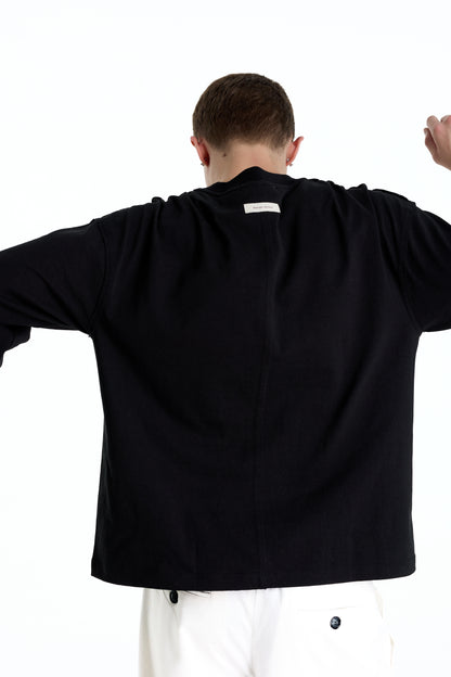 ME EMBROIDERY LONGTEE BLACK
