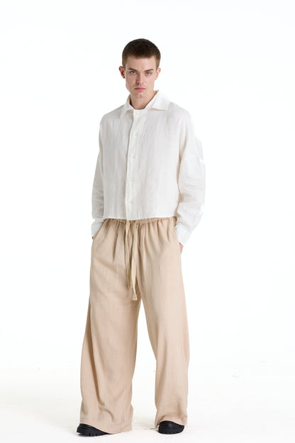 BONJOUR MADAME LINEN TAN PANTS