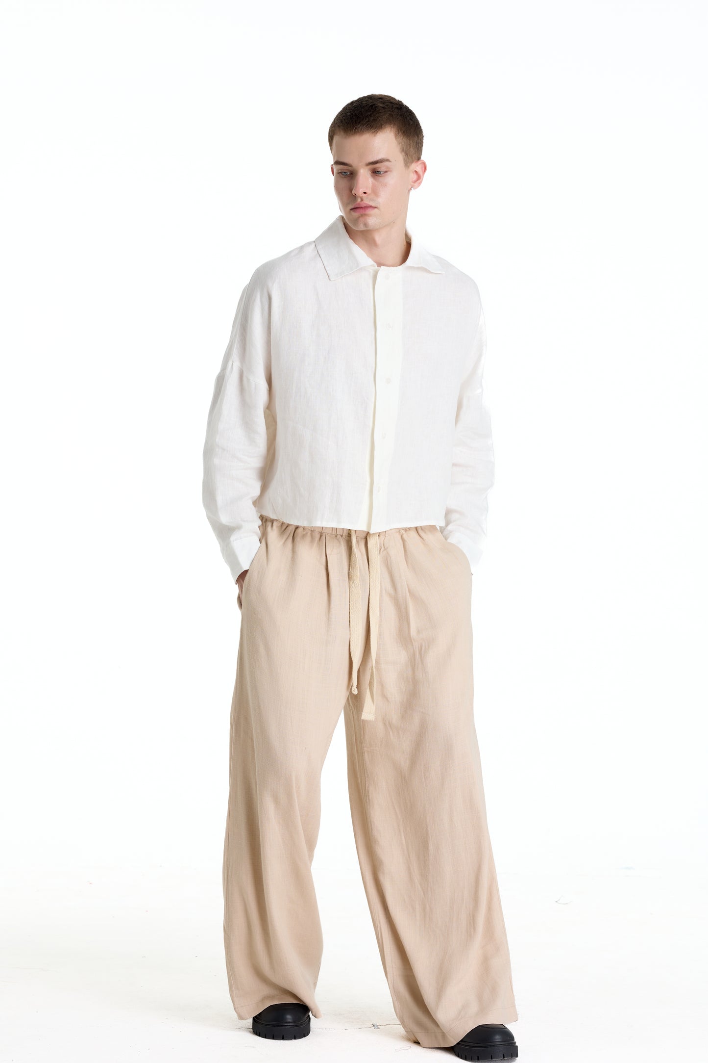 FRANCESCO LINEN WHITE SHIRT