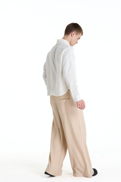 BONJOUR MADAME LINEN TAN PANTS