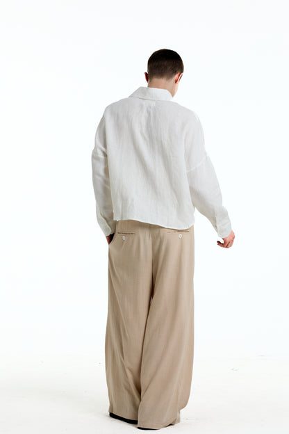 FRANCESCO LINEN WHITE SHIRT