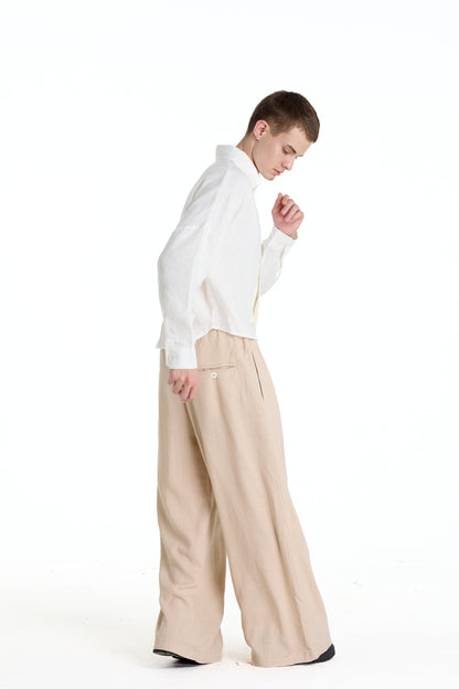 BONJOUR MADAME LINEN TAN PANTS