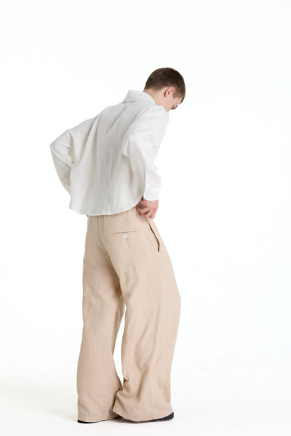 BONJOUR MADAME LINEN TAN PANTS