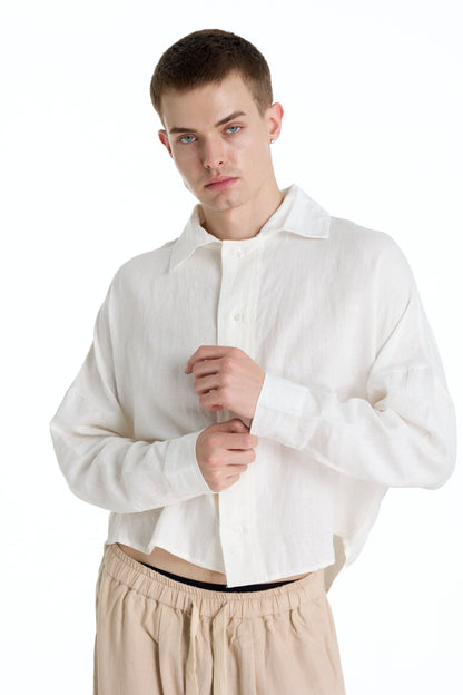 FRANCESCO LINEN WHITE SHIRT