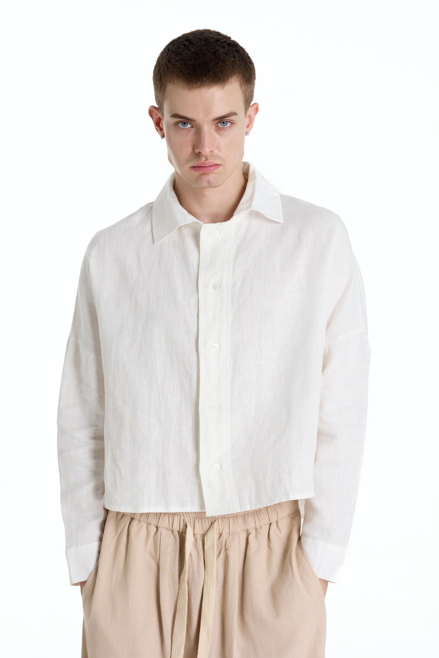 FRANCESCO LINEN WHITE SHIRT