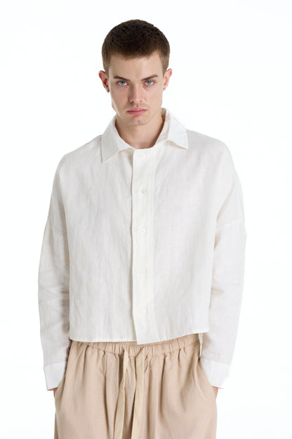 FRANCESCO LINEN WHITE SHIRT