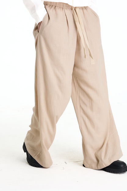 BONJOUR MADAME LINEN TAN PANTS