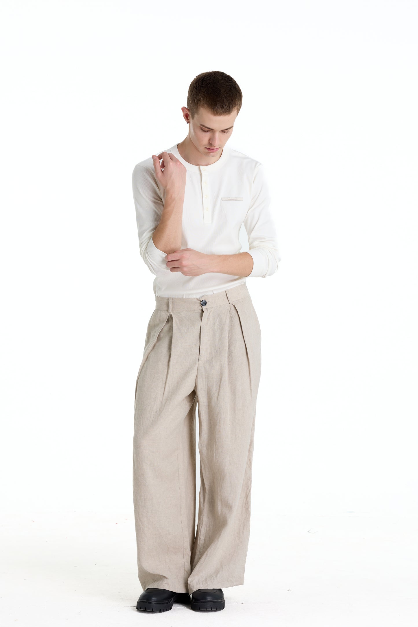 RIBBINORI MILKY WHITE LONG-SLEEVED