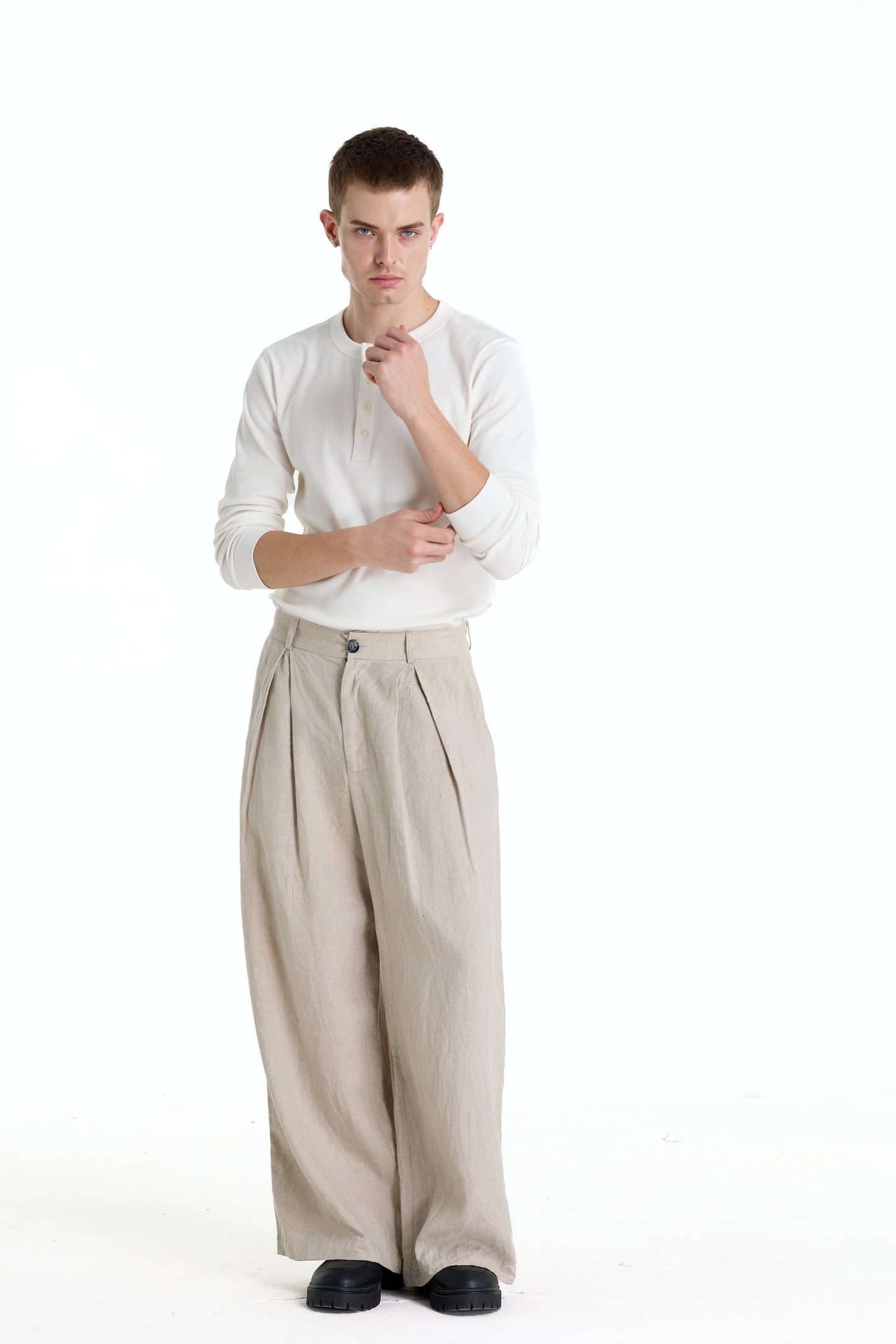 RIBBINORI MILKY WHITE LONG-SLEEVED