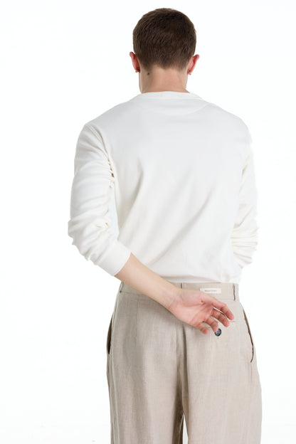 RIBBINORI MILKY WHITE LONG-SLEEVED
