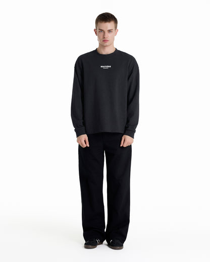 ME DISTRESSED PRINT LONGTEE BLACK