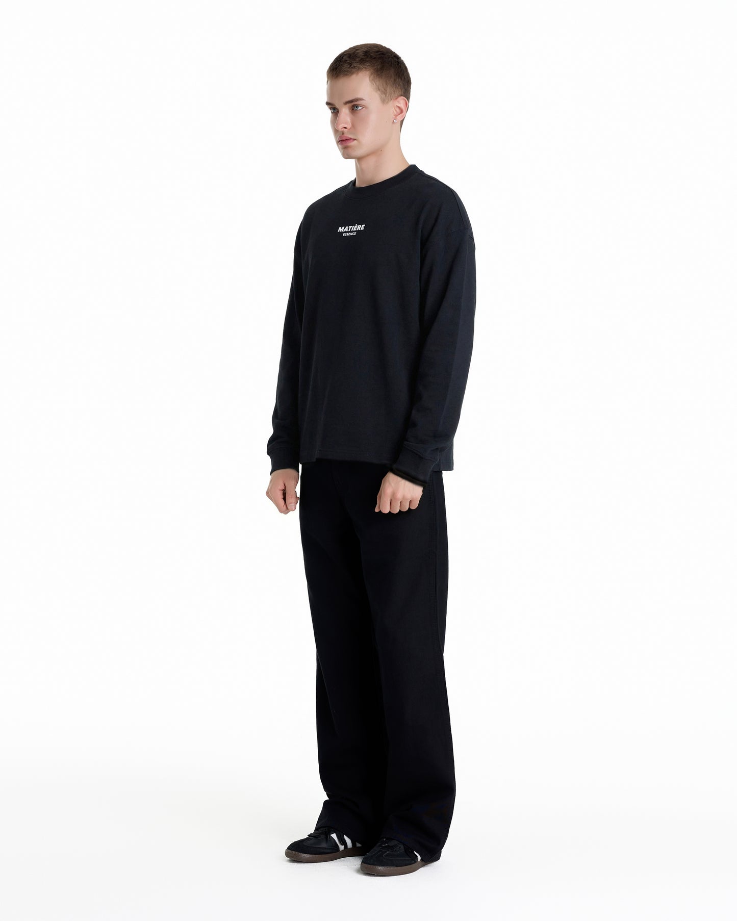 ME DISTRESSED PRINT LONGTEE BLACK
