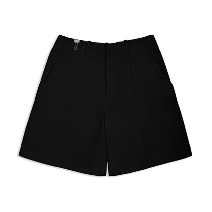 HIGH WAIST BLACK LINEN LEWIS SHORTS