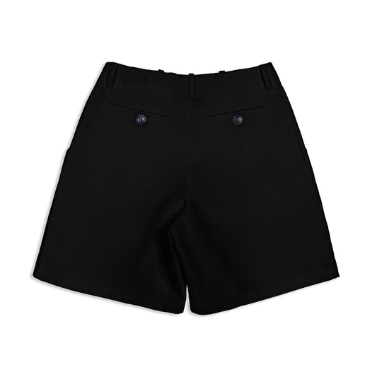 HIGH WAIST BLACK LINEN LEWIS SHORTS
