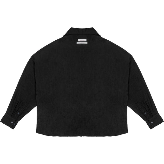 ENZO NERO BLACK LINEN SHIRT