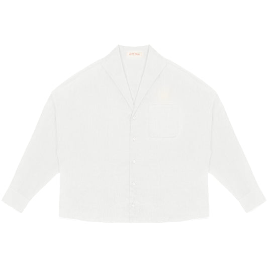ENZO NERO WHITE LINEN SHIRT