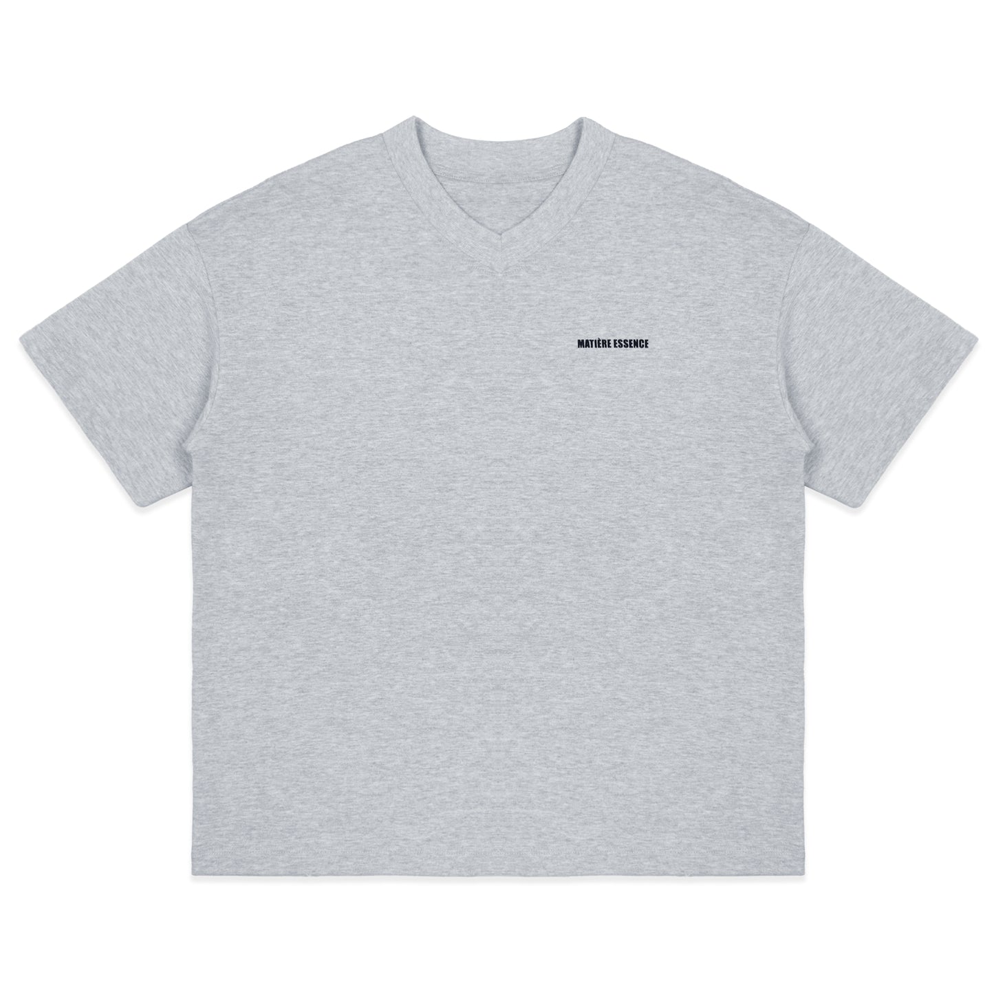V-NECK VELVET PRINTED GREY TEE