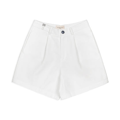 LOW WAIST WHITE LINEN LAINE SHORTS