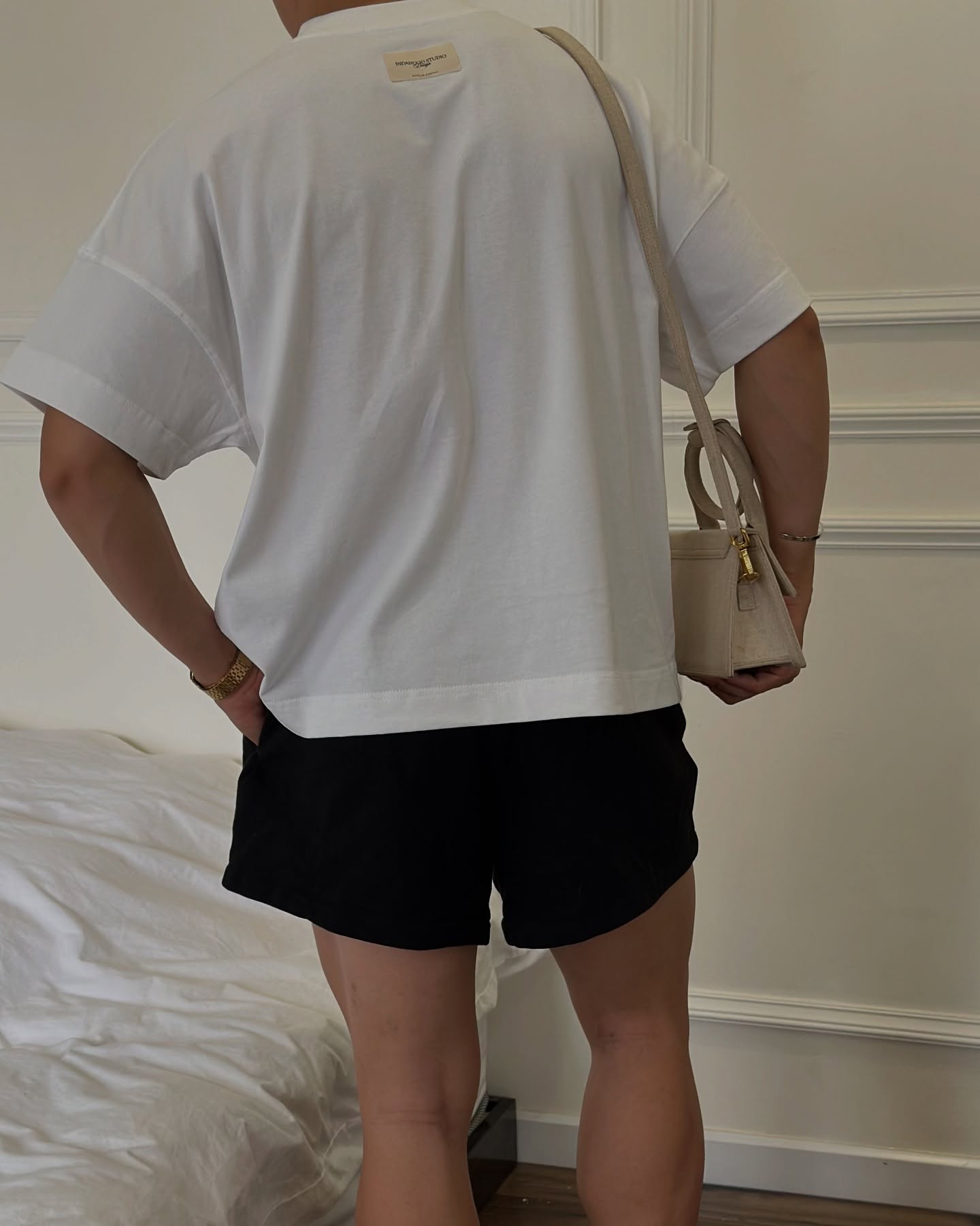 INDASTU SS1725 WHITE BOXY TEE