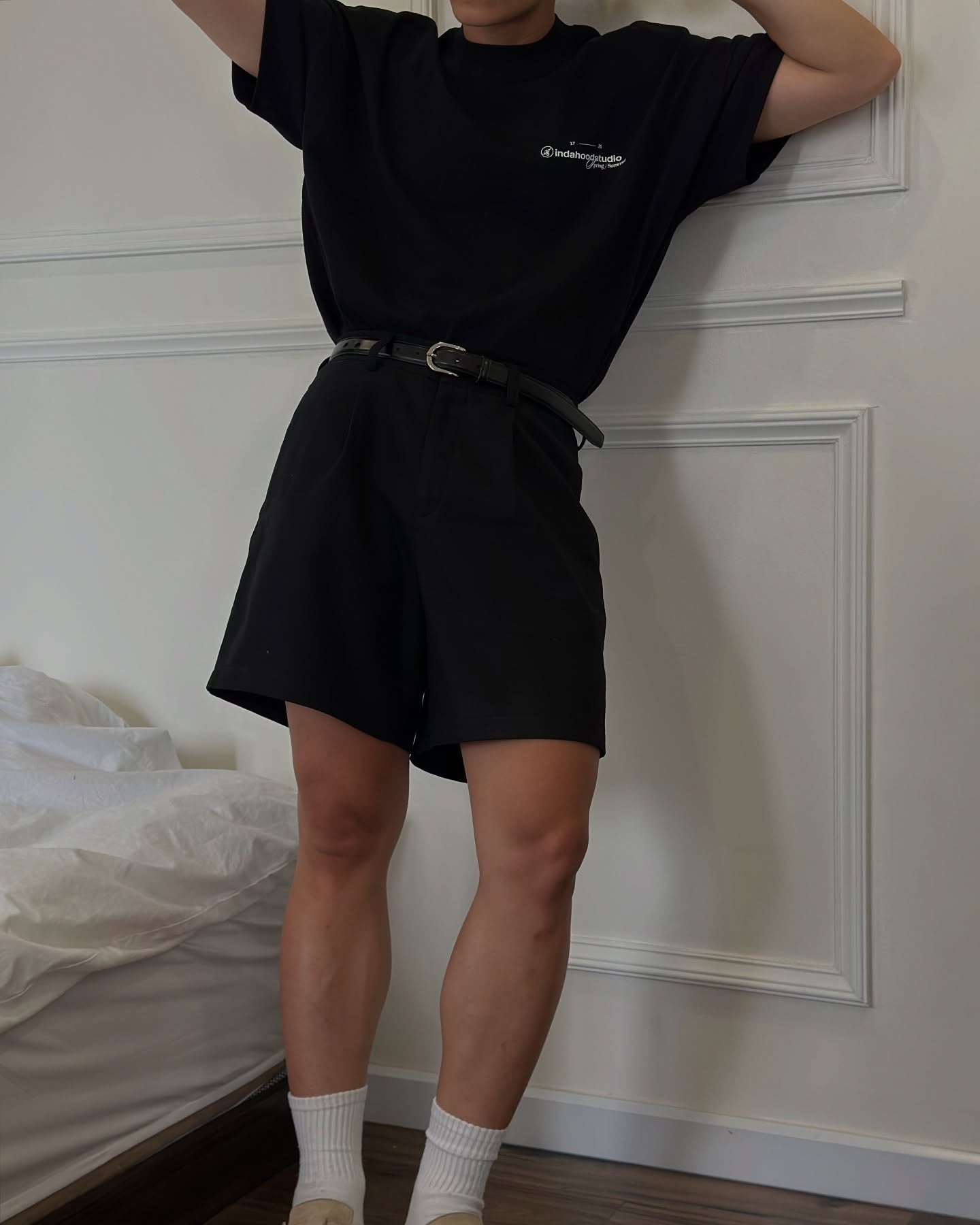 INDASTU SS1725 BLACK BOXY TEE