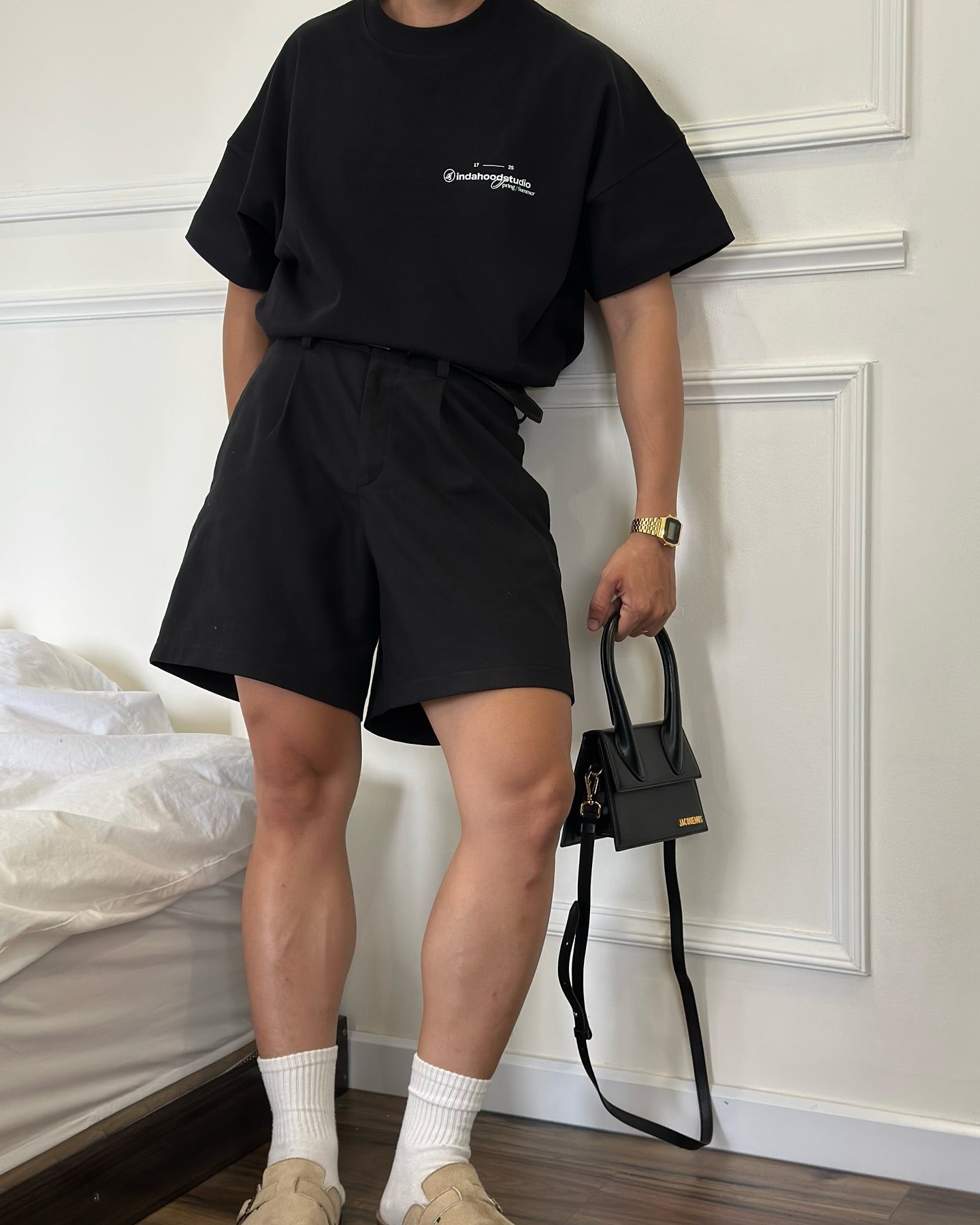 INDASTU SS1725 BLACK BOXY TEE
