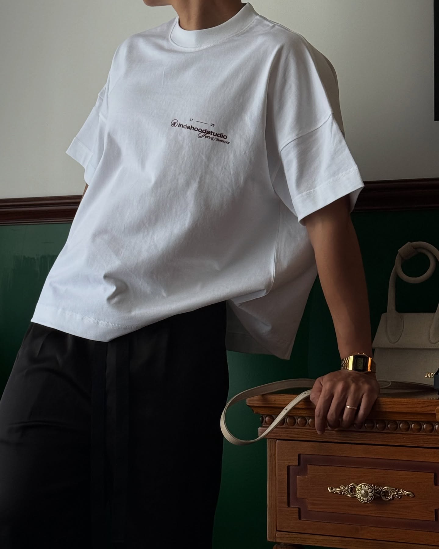 INDASTU SS1725 WHITE BOXY TEE