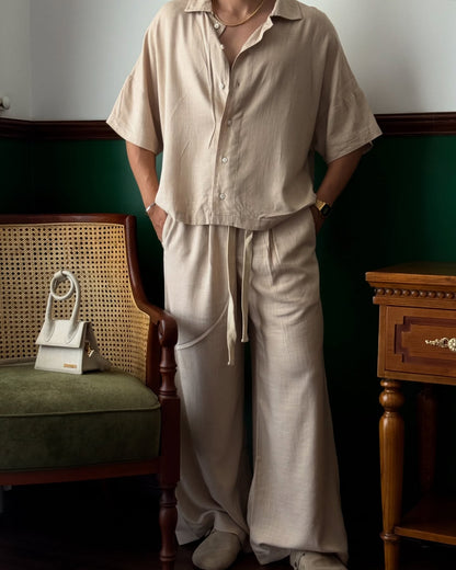 BONJOUR MADAME LINEN TAN PANTS