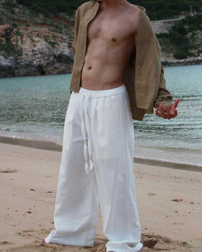 FRANCESCO LINEN BEGIE SHIRT