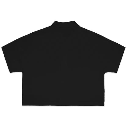 BONJOUR MADAME LINEN BLACK CROP SHIRT