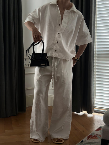 BONJOUR MADAME LINEN WHITE PANTS
