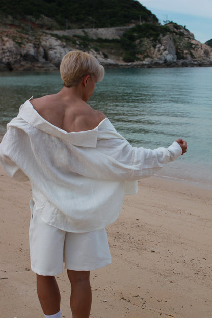 FRANCESCO LINEN WHITE SHIRT