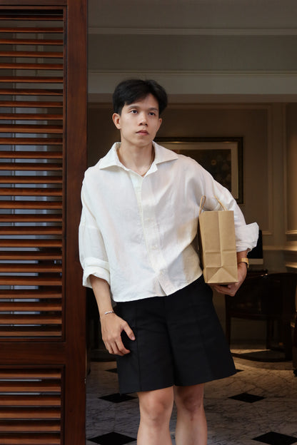 FRANCESCO LINEN WHITE SHIRT