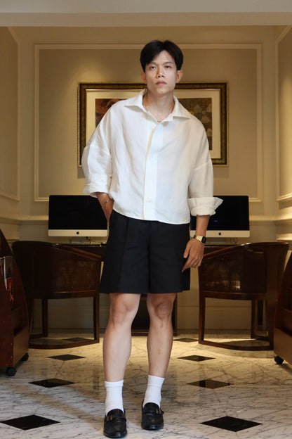 FRANCESCO LINEN WHITE SHIRT