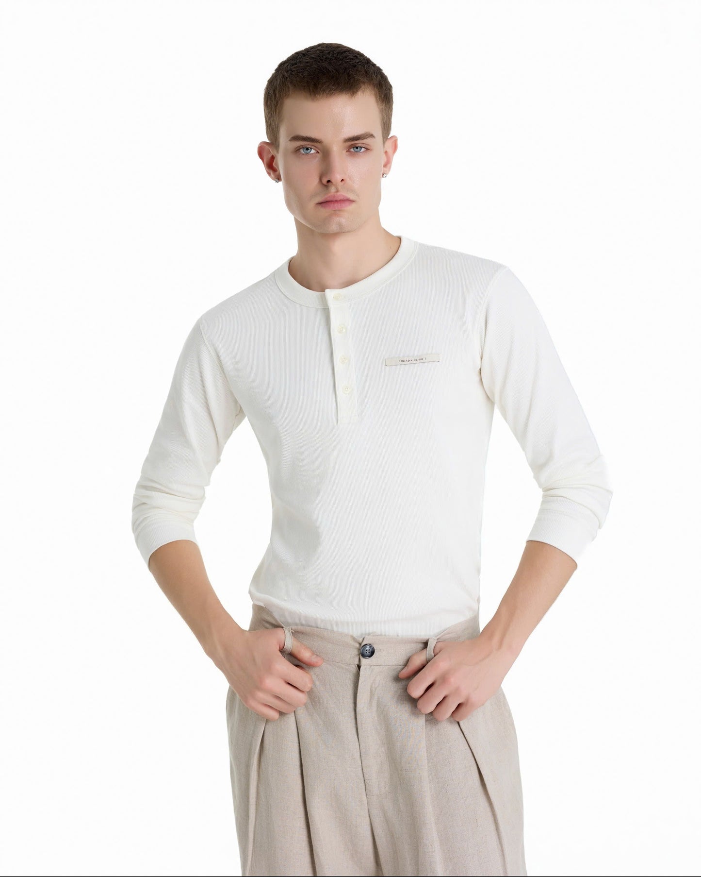 RIBBINORI MILKY WHITE LONG-SLEEVED