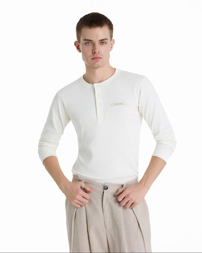 RIBBINORI MILKY WHITE LONG-SLEEVED